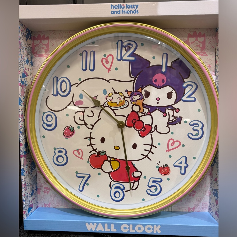 HELLO KITTY AND FRIENDS WALL CLOCK. (Large)